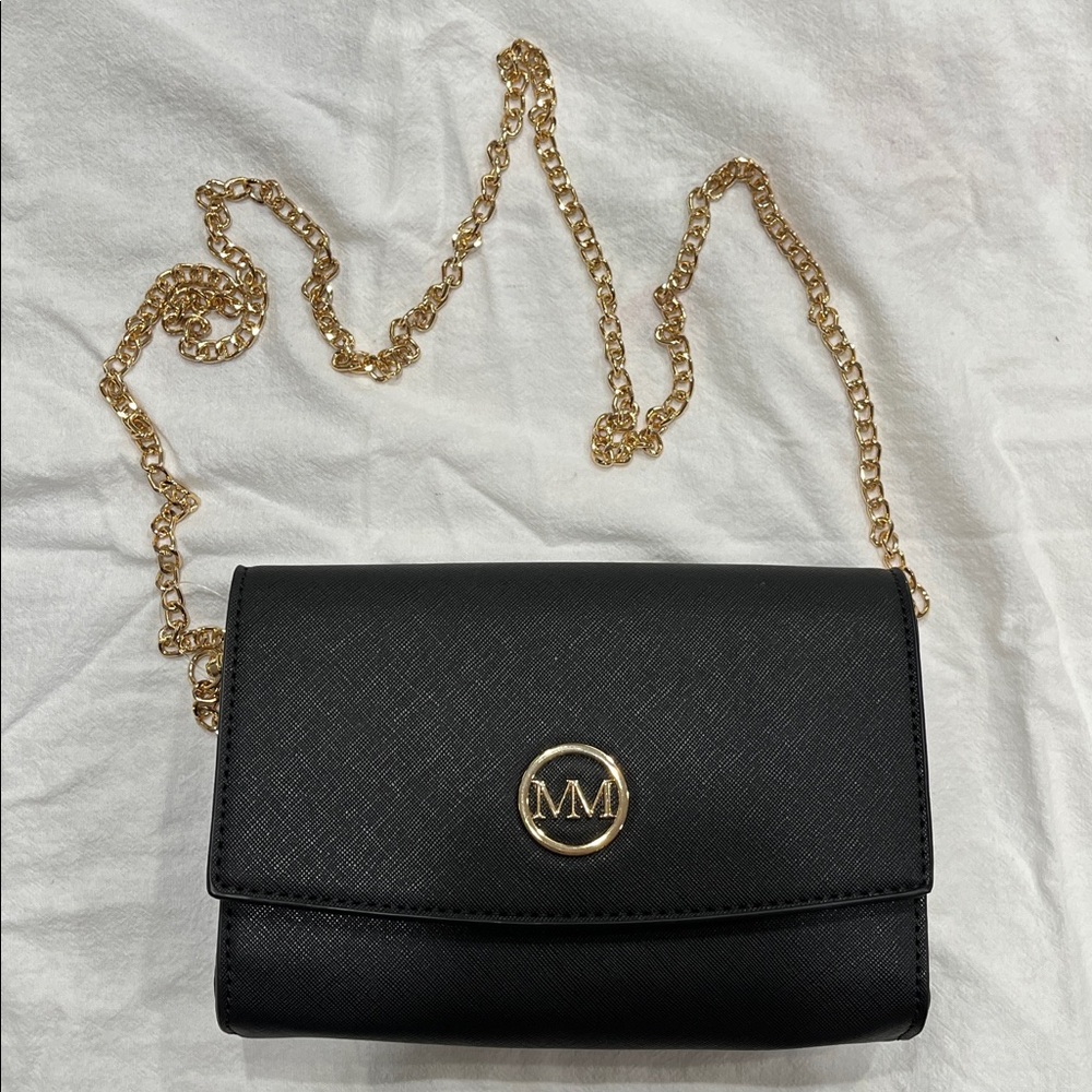 Marilyn Monroe Black Crossbody Bag with Gold Chain